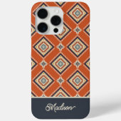 Aztekisches Stammesmuster Rost Blau Personalisier Case-Mate iPhone Hülle (Rückseite)