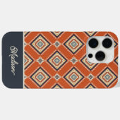 Aztekisches Stammesmuster Rost Blau Personalisier Case-Mate iPhone Hülle (Rückseite (Horizontal))