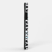 Aztekisches stilisiertes großes schwarzes blaues Case-Mate iPhone hülle (Hinten/Rechts)