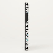 Aztekisches stilisiertes großes schwarzes blaues Case-Mate iPhone hülle (Hinten/Rechts)