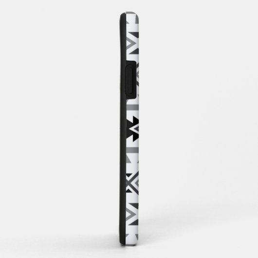 Aztekisches stilisiertes Monochrom Case-Mate iPhone Hülle (Hinten/Rechts)