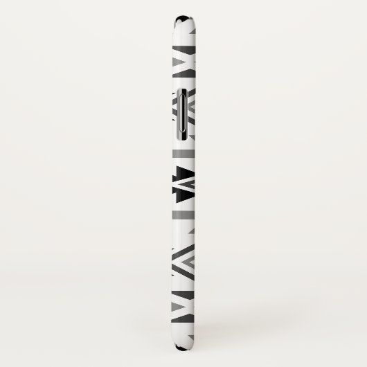 Aztekisches stilisiertes Monochrom Case-Mate iPhone Hülle (Hinten/Rechts)