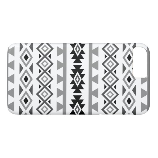 Aztekisches stilisiertes Monochrom Case-Mate iPhone Hülle (Rückseite (Horizontal))