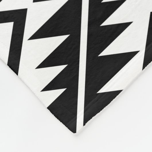 Aztekisches Symbol stilisiertes großes Ptn Weiß Fleecedecke (Ecke)