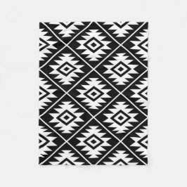 Aztekisches Symbol stilisiertes großes Ptn Weiß Fleecedecke