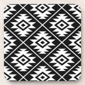 Aztekisches Symbol stilisiertes großes Ptn Weiß Untersetzer (Vorderseite)