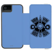 Aztekisches Universum Incipio iPhone Geldbeutel-Hülle (Folio Geöffnet)