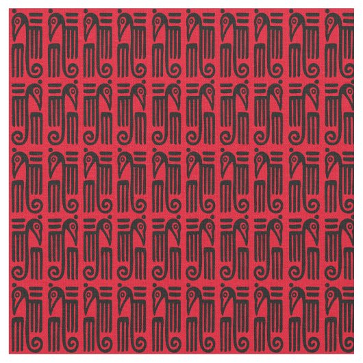 Aztekisches Vogel-Motiv Stoff (Nahaufnahme)