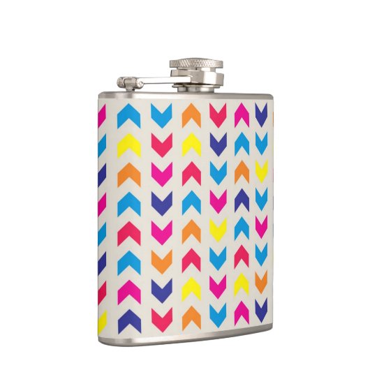 Aztekisches Zickzack buntes Flachmann (Rechts)