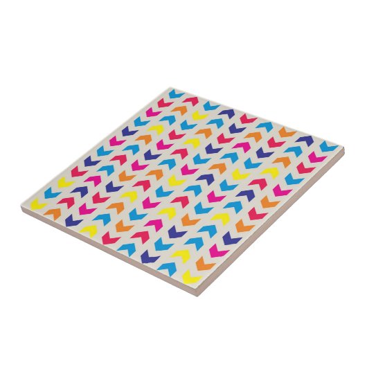 Aztekisches Zickzack buntes Fliese (Seite)