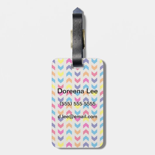 Aztekisches Zickzack buntes Gepäckanhänger (Rückseite vertikal)