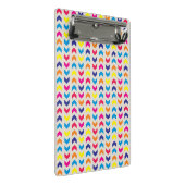 Aztekisches Zickzack buntes Mini Klemmbrett (Schrägansicht)