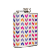 Aztekisches Zickzack buntes Muster Flachmann (Rechts)