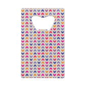 Aztekisches Zickzack buntes Muster Geldbeutel Flaschenöffner (Rückseite)