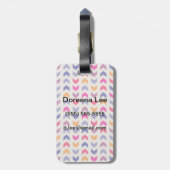 Aztekisches Zickzack buntes Muster Gepäckanhänger (Rückseite vertikal)