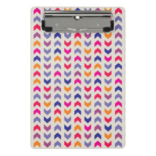 Aztekisches Zickzack buntes Muster Mini Klemmbrett