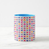 Aztekisches Zickzack buntes Muster Tasse (Zentrum)