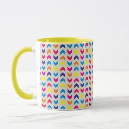 Aztekisches Zickzack buntes Tasse (Links)