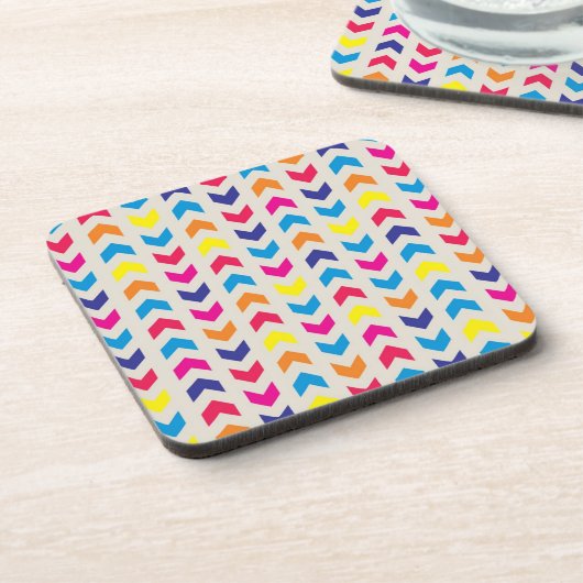 Aztekisches Zickzack buntes Untersetzer (Linke Seite)