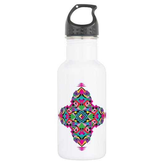 Aztez Muster Design Edelstahlflasche (Vorderseite)