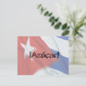 Azucar! auf kubanischer Flagge Postkarte (Stehend Vorderseite)