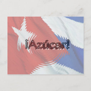 Azucar! auf kubanischer Flagge Postkarte