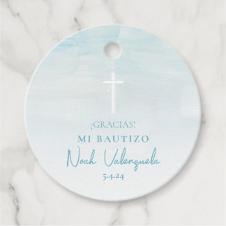 Azul Bautizo Etiqueta para Recuerdos Gefältags Geschenkanhänger
