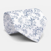 Azul degradado decorada con hojas y flores krawatte (Gerollt)