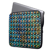 azul esverdeada com esferas marrom e furos redondo laptopschutzhülle (Vorderseite Links)