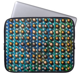azul esverdeada com esferas marrom e furos redondo laptopschutzhülle