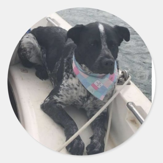 Azul First Mate Runder Aufkleber (Vorderseite)