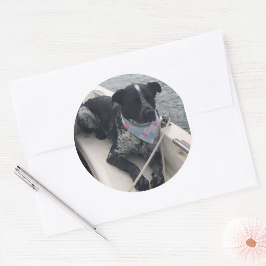 Azul First Mate Runder Aufkleber (Umschlag)