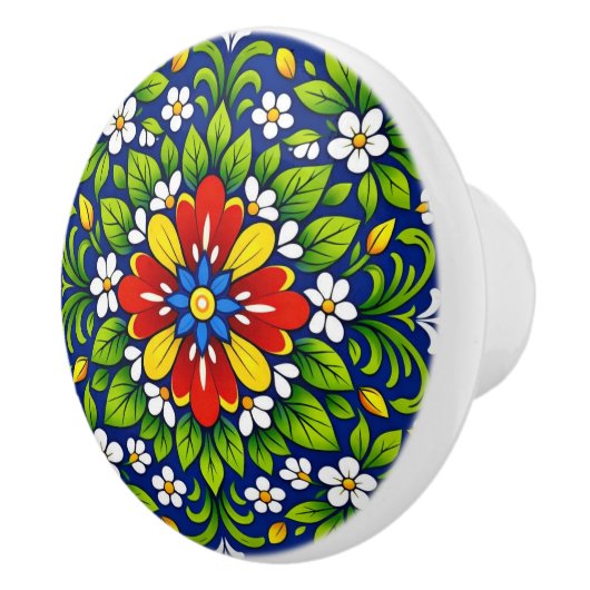Azul Flor Klassisch Keramikknauf (Rechts)