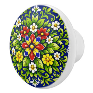 Azul Flor Radiante  Keramikknauf