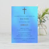Azul Invitación de bautizo Einladung (Stehend Vorderseite)