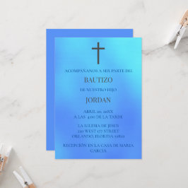 Azul Invitación de bautizo Einladung