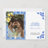 🍋💙 Azul & Limone Romance Foto Edition Einladung (Rückseite)