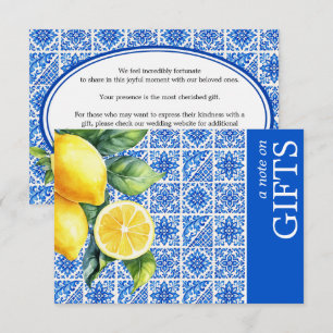 💙🍋Azul & Limone Romance Notiz zu Geschenken  Begleitkarte