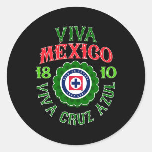 Azul - Mexikos Unabhängigkeitstag Runder Aufkleber