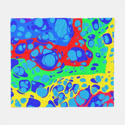 Azul - Modernes, abstraktes Design Fleecedecke (Vorderseite (Horizontal))