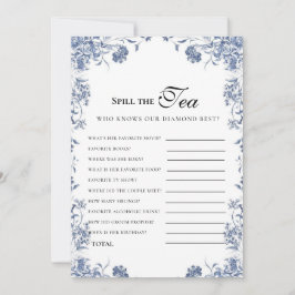  azul presupuesto Bridgerton Bridal Shower Game Einladung