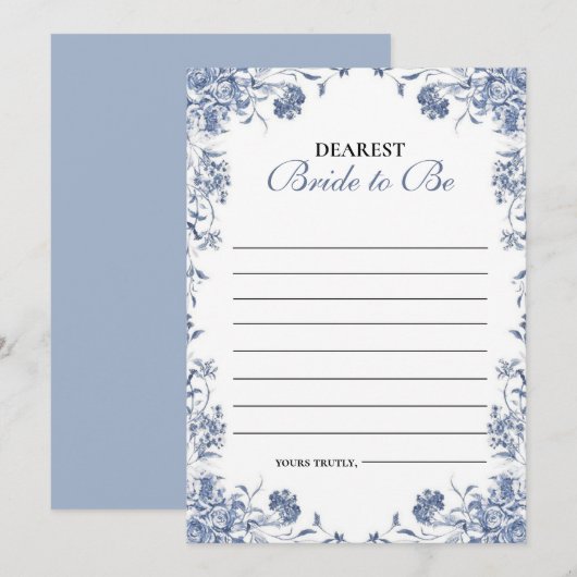  azul presupuesto Bridgerton Bridal Shower Game Einladung (Vorne/Hinten)