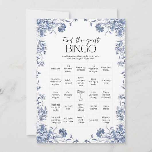  azul presupuesto Bridgerton Bridal Shower Game Einladung (Vorderseite)