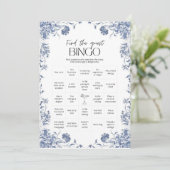  azul presupuesto Bridgerton Bridal Shower Game Einladung (Stehend Vorderseite)