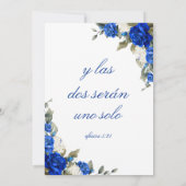 Azul Real Invitacion de Boda Cristiana Wedding Einladung (Rückseite)