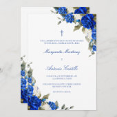 Azul Real Invitacion de Boda Cristiana Wedding Einladung (Vorne/Hinten)