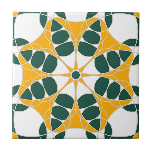 Azulejo Amarillo y Verde Fliese (Vorderseite)