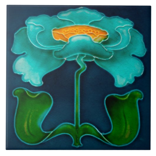 Azulejo Art Nouveau Ceramic Fireplace Wall tile Fliese (Vorderseite)