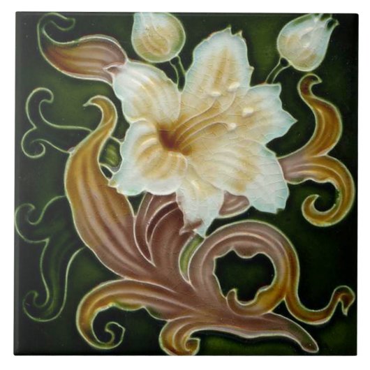 Azulejo Art nouveau ceramic tile Fliese (Vorderseite)