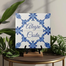 Azulejo Blau Benutzerdefiniertes Haus Namensschild